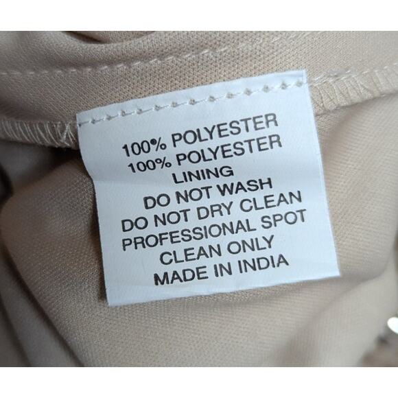 Mac Duggal Sequined Short Flutter Sleeve Midi Dress Taupe 8 - Picture 5 of 5